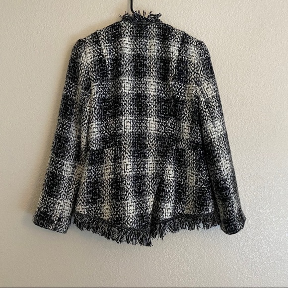 CAbi Fringe Plaid Tweed Hook Front Blazer 4 - Picture 10 of 10